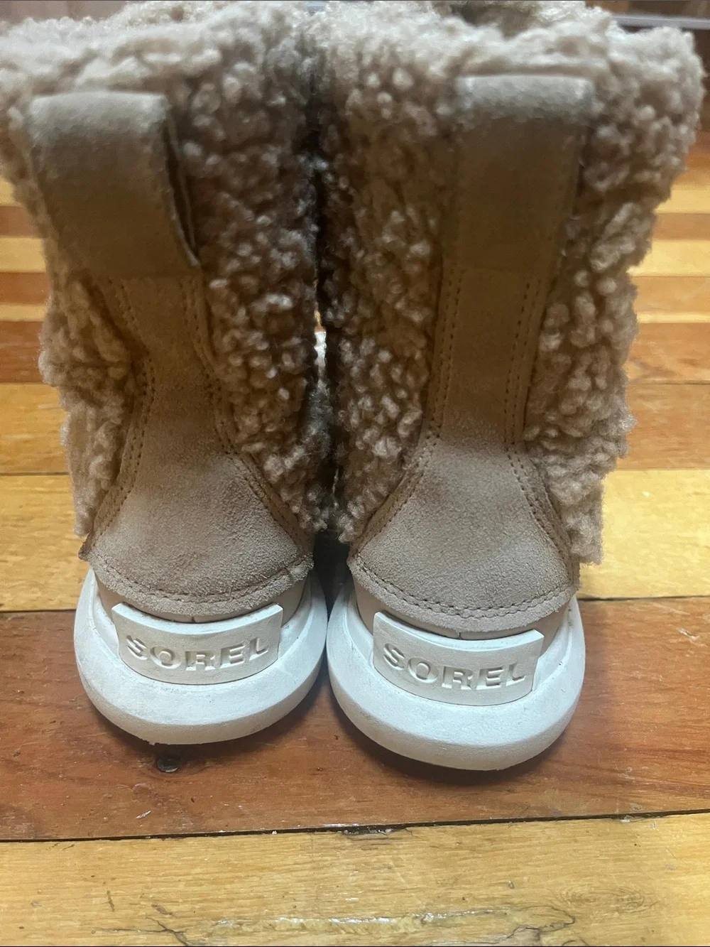 Sorel Kids Beige/Tan Sherpa Winter Boots